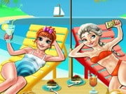 Play Elsa And Anna Beach Selfie Game on FOG.COM
