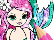 Play Mermaid Coloring Book Glitter Game on FOG.COM